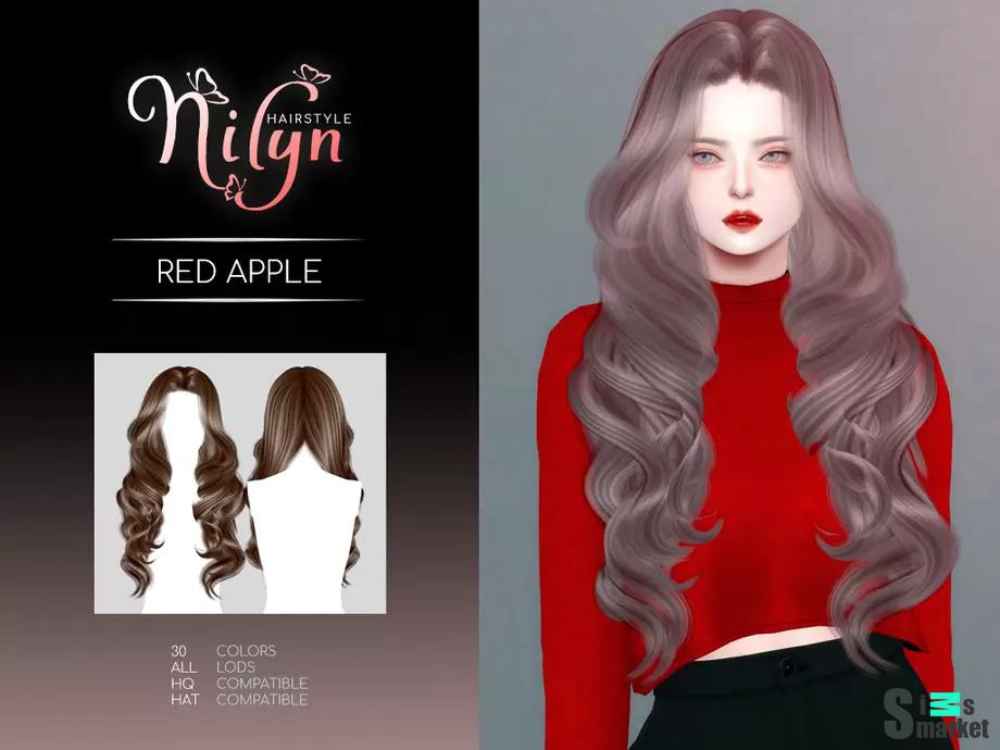 RED APPLE HAIR от Nilyn для Симс 4. Скачать мод