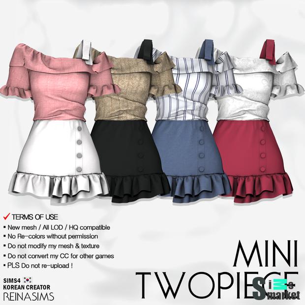 Reina_TS4_Mini_twopiece для Симс 4. Скачать мод