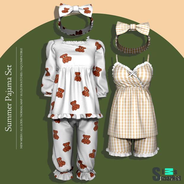[RIMINGS] Summer Pajama Set для Симс 4. Скачать мод