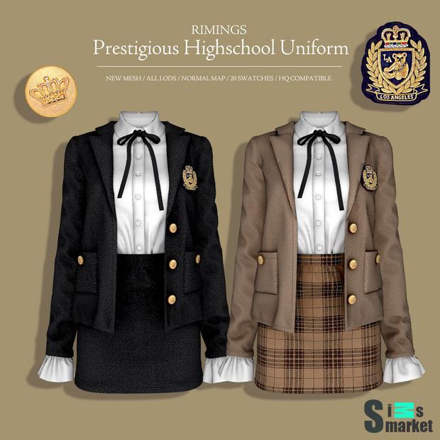 [RIMINGS]Prestigious Highschool Uniform для Симс 4. Скачать мод