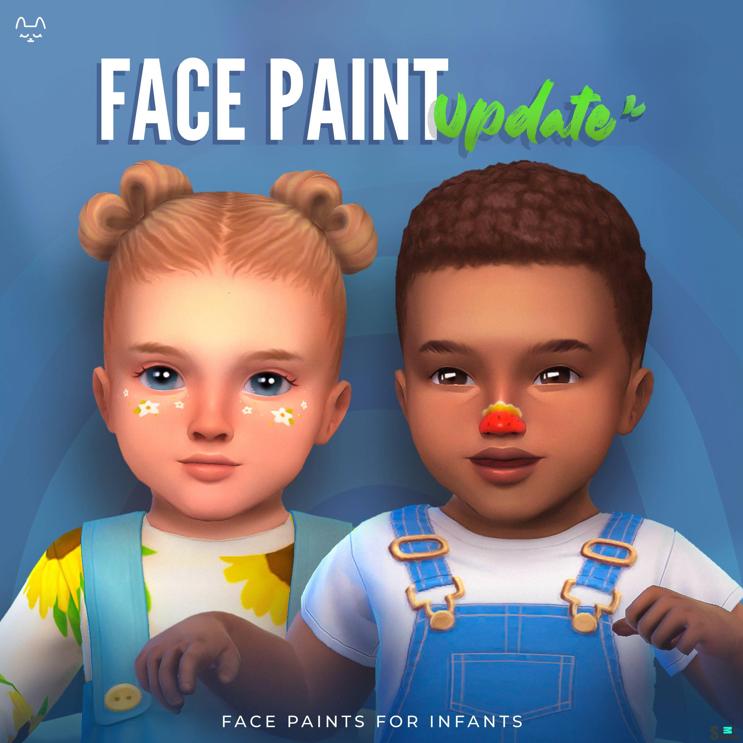 Рисунки для лица "Face paints updated for infants" для Симс 4 для Симс 4. Скачать мод