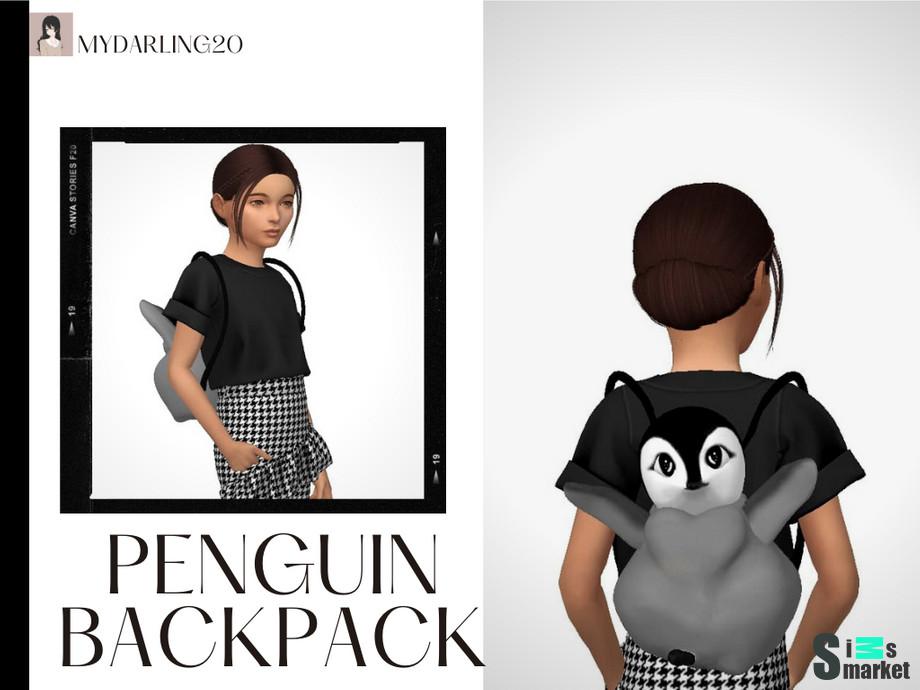 Рюкзак PENGUIN by Mydarling20 для Симс 4. Скачать мод