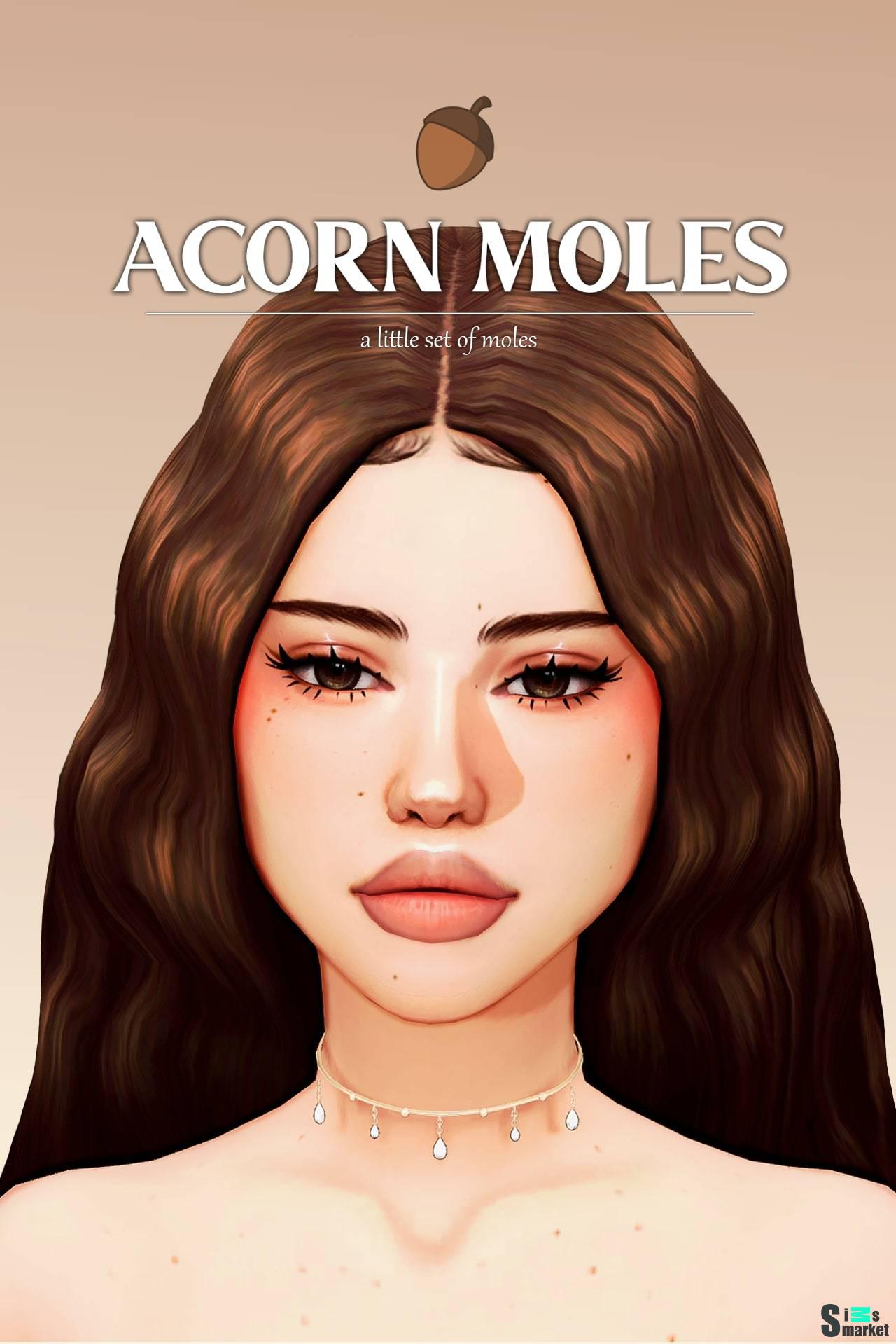 Родинки для лица "acorn moles" для Симс 4 для Симс 4. Скачать мод