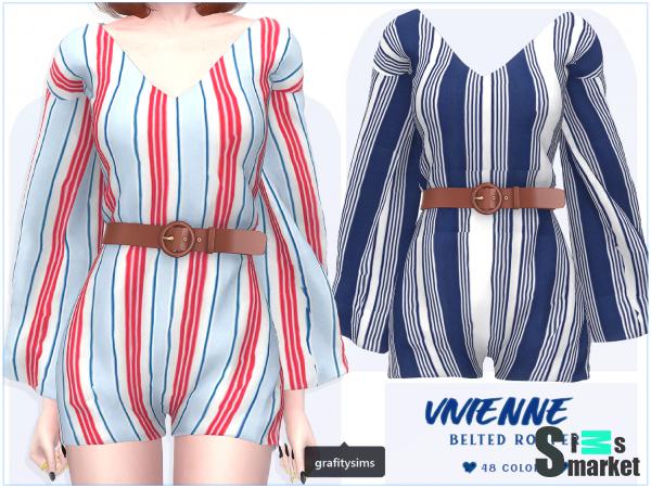 Ромпер vivienne by grafity-cc для Симс 4. Скачать мод