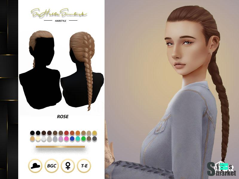 Rose Hairstyle by sehablasimlish для Симс 4. Скачать мод