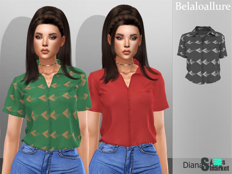 Рубашка diana by belal1997 для Симс 4. Скачать мод