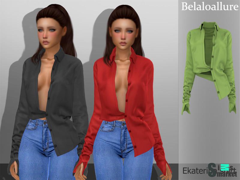 Рубашка Ekatrina от belloallure для Симс 4. Скачать мод