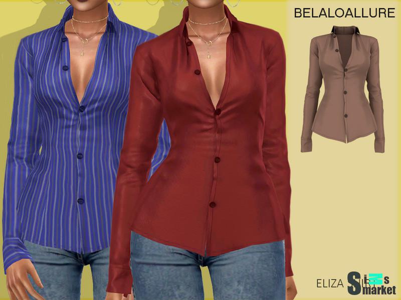 Рубашка Eliza от belloallure  для Симс 4. Скачать мод