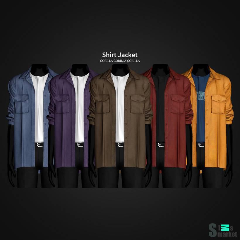 Рубашка и топ "Shirt Jacket" для Симс 4 для Симс 4. Скачать мод