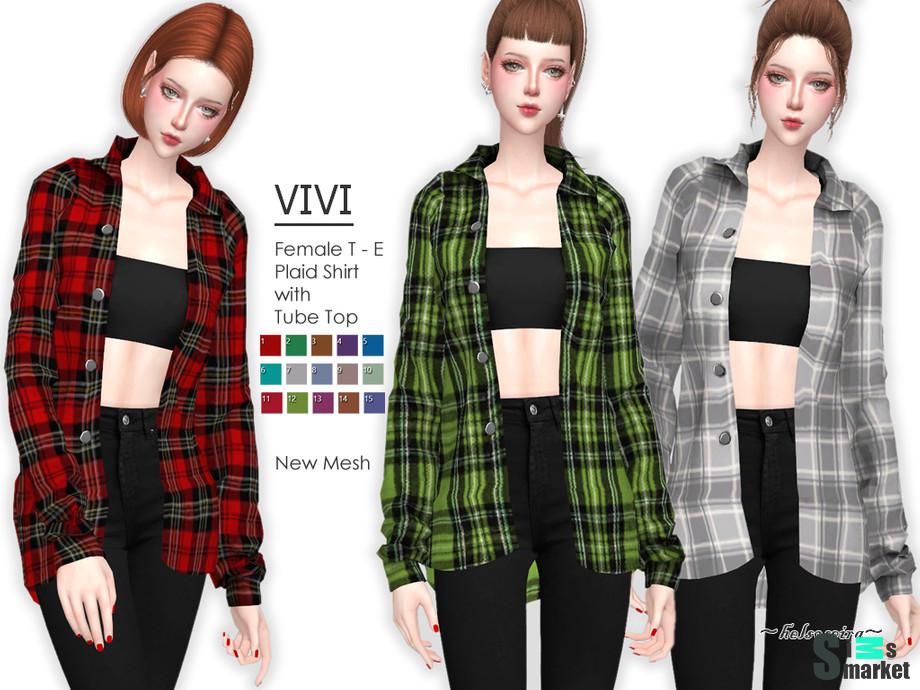 Рубашка VIVI by Helsoseira для Симс 4. Скачать мод