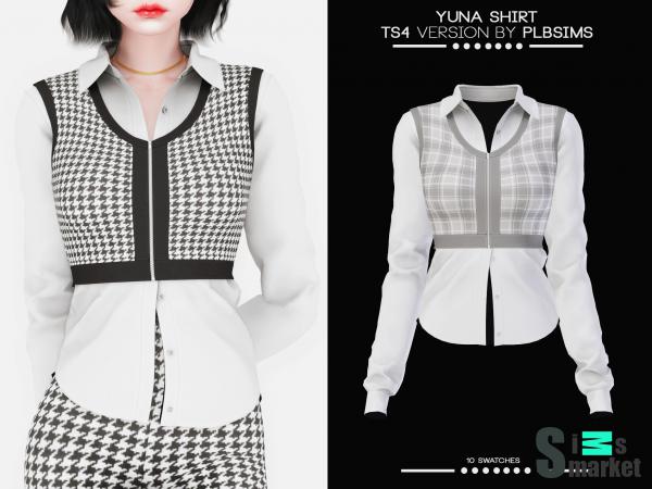 Рубашка yuna by plbsims для Симс 4. Скачать мод