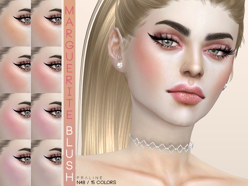 Румяна Marguerite Blush by Pralinesims для Симс 4. Скачать мод