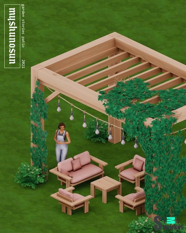 Садовый набор "GARDEN STORIES PATIO" для Симс 4 для Симс 4. Скачать мод