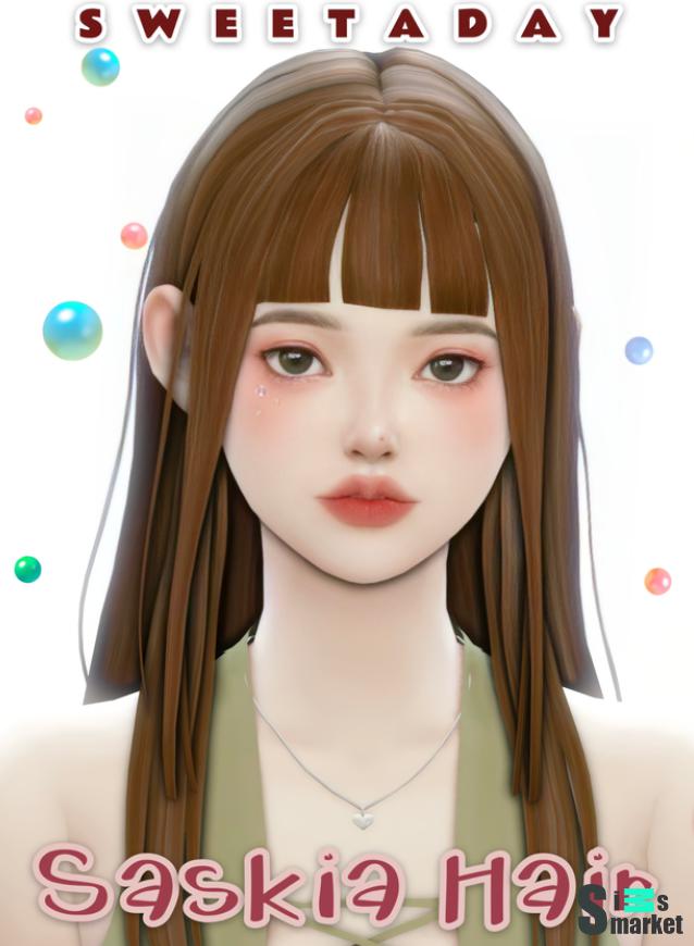 Saskia hair для Симс 4. Скачать мод