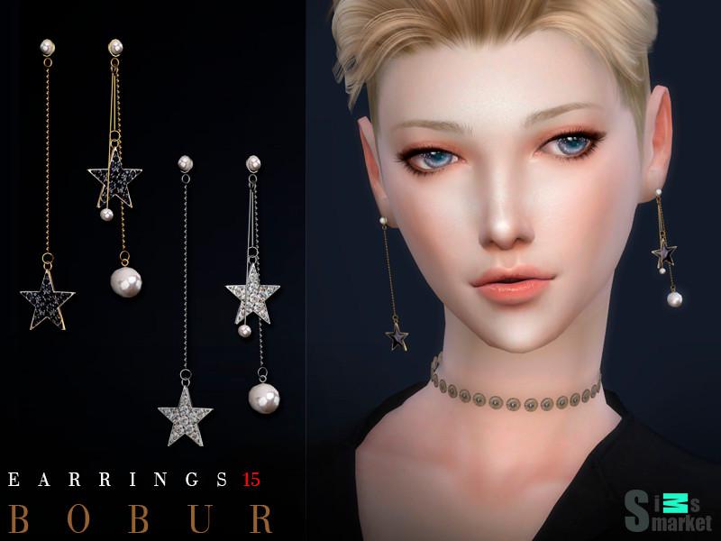 Серьги 15 by Bobur3 для Симс 4. Скачать мод