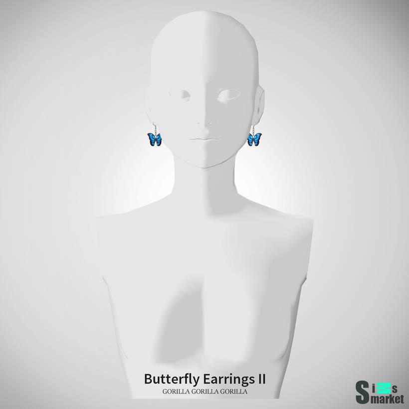 Серьги "Butterfly Earrings II" для Симс 4 для Симс 4. Скачать мод