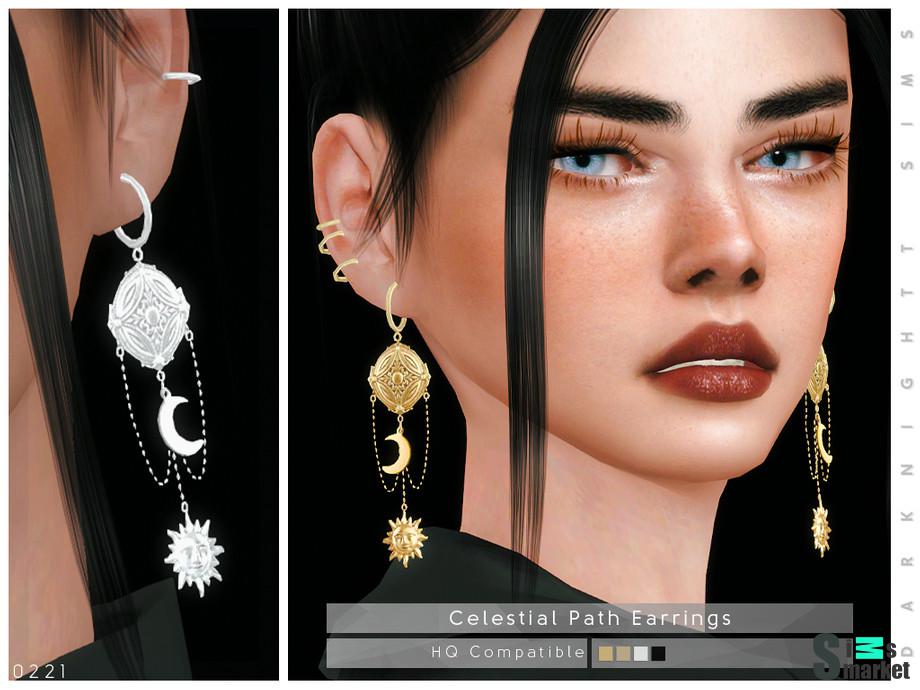 Серьги Celestial by DarkNighTt для Симс 4. Скачать мод