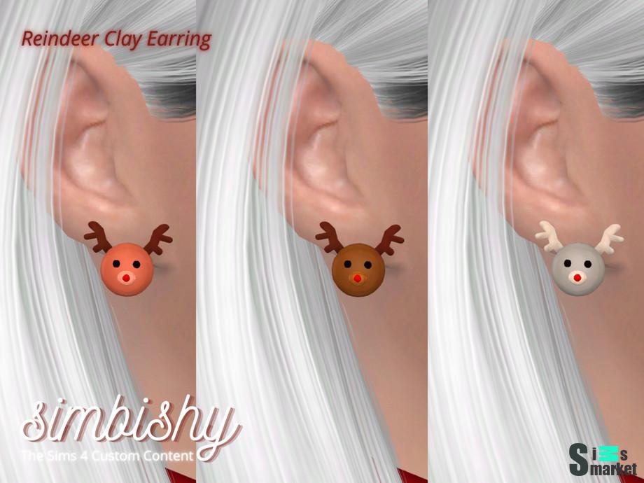 Серьги Clay by simbishy для Симс 4. Скачать мод