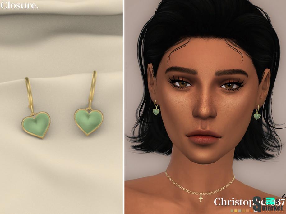 Серьги Closure by christopher067 для Симс 4. Скачать мод