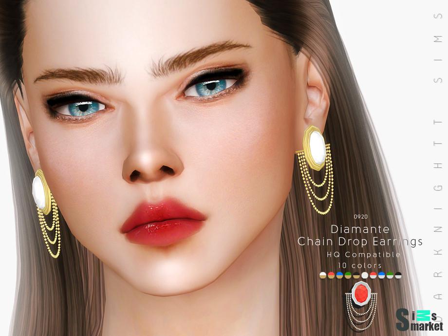 Серьги Diamante by DarkNighTt для Симс 4. Скачать мод