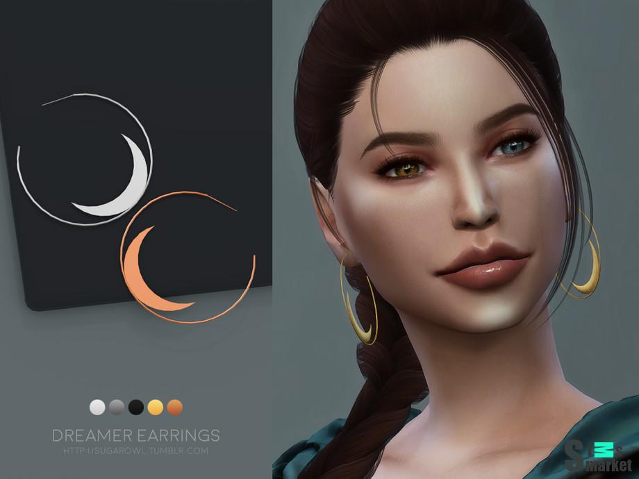 Серьги Dreamer by sugar owl для Симс 4. Скачать мод