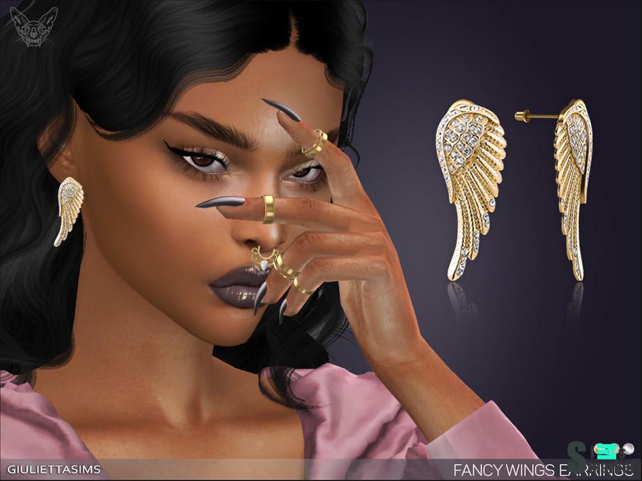 Серьги Fancy by feyona для Симс 4. Скачать мод