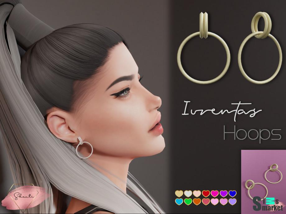 Серьги Iuventas by Shanti_ для Симс 4. Скачать мод