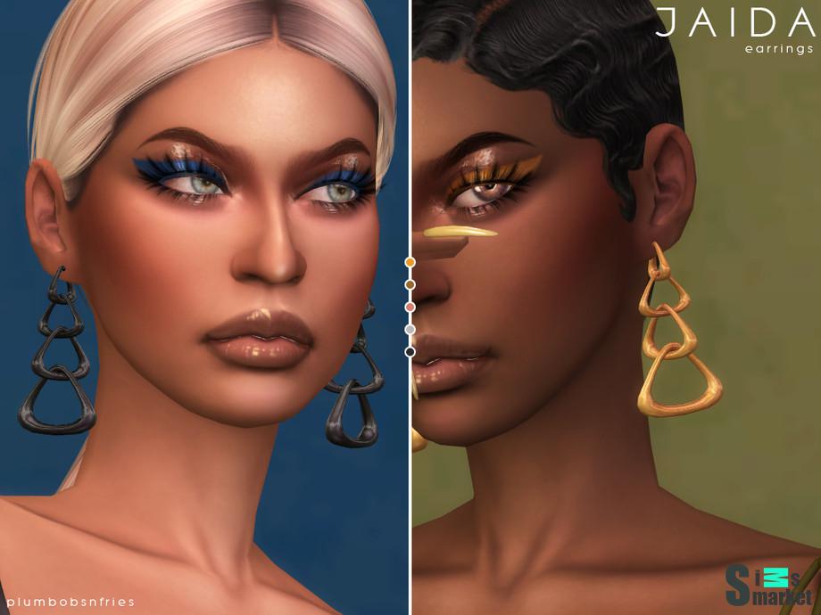 Серьги JAIDA by Plumbobs n Fries для Симс 4. Скачать мод