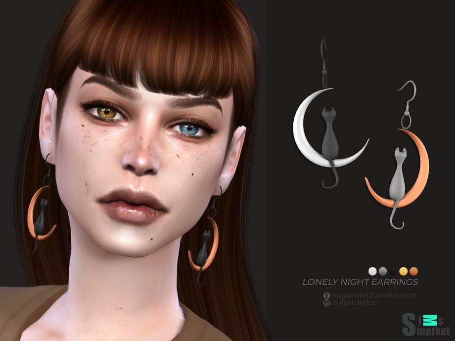 Серьги Lonely by Lonely для Симс 4. Скачать мод