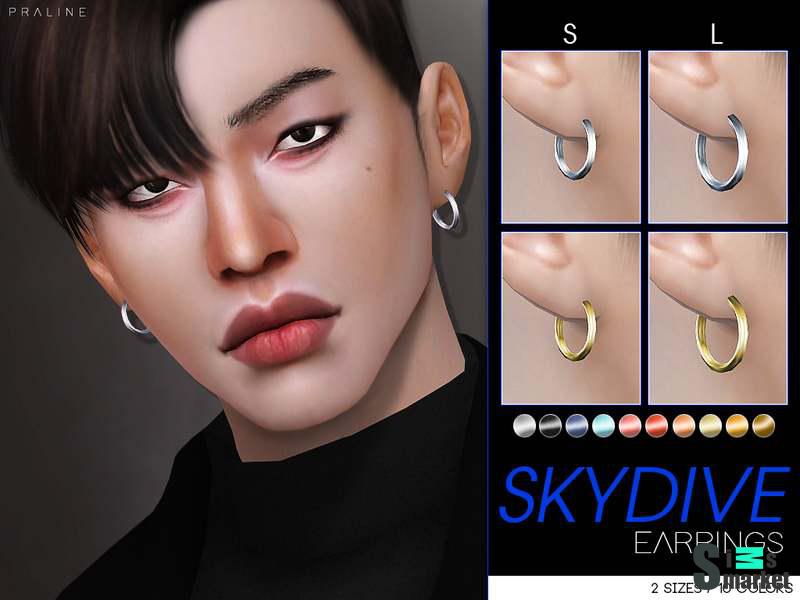 Серьги "Skydive Earrings" для Симс 4 для Симс 4. Скачать мод