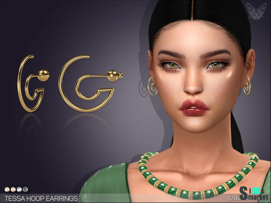Серьги Tessa by feyona для Симс 4. Скачать мод