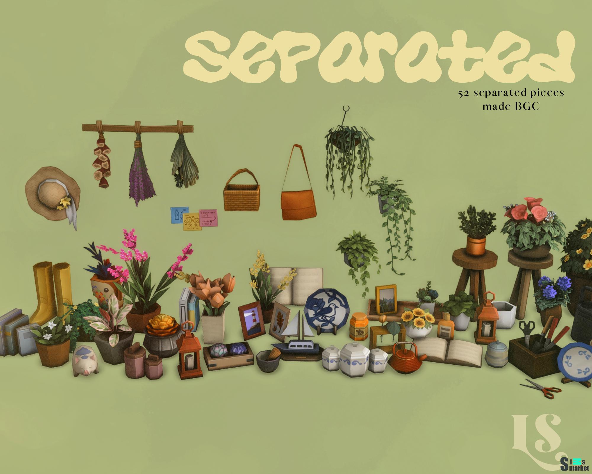 Сет декора SEPARATED 2-2-1 для Симс 4. Скачать мод