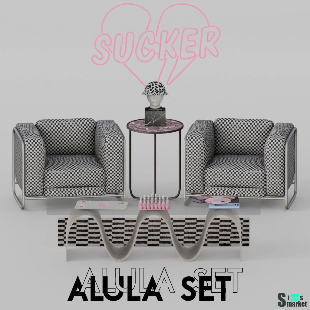 Сет для гостиной "Alula Set" для Симс 4 для Симс 4. Скачать мод