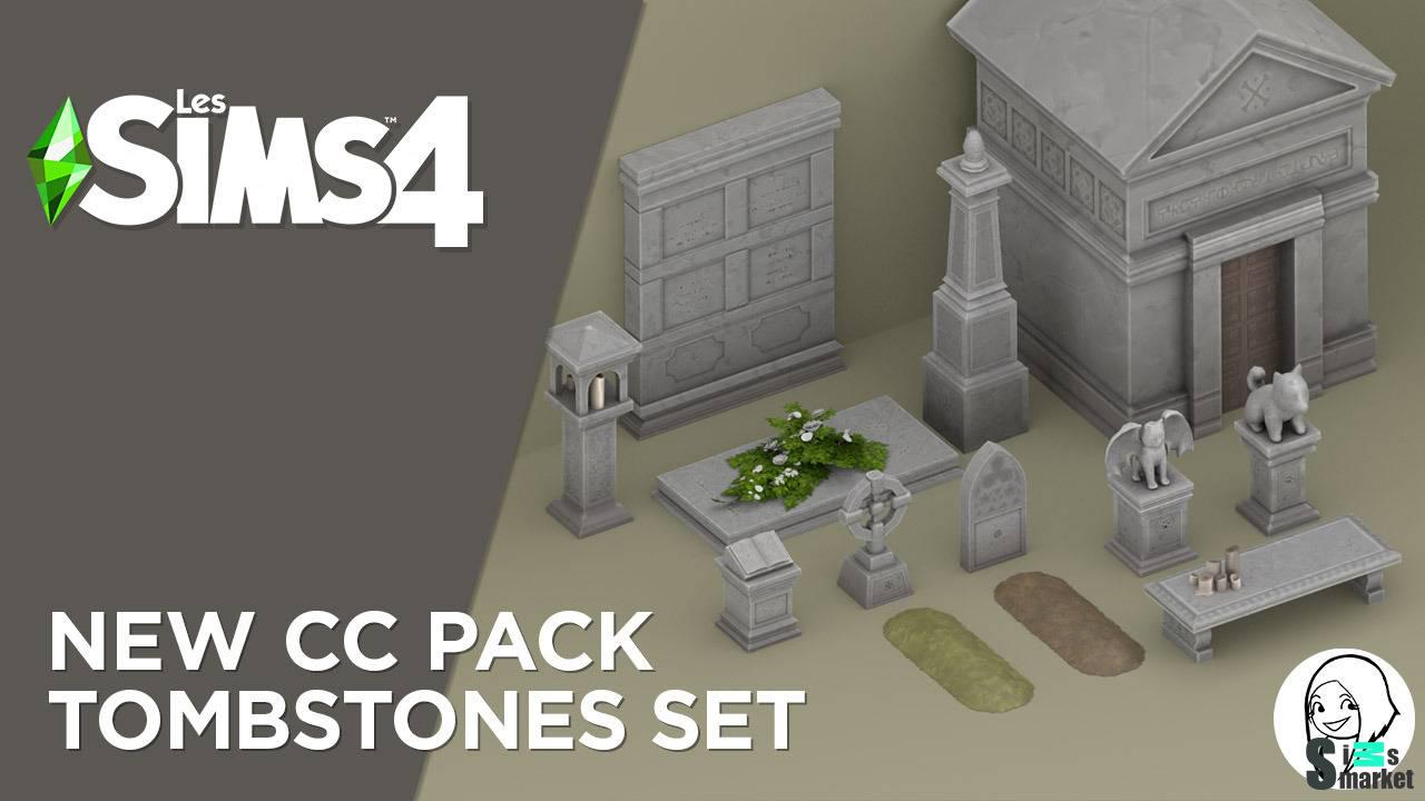 Сет для кладбища "Tombstones set" для Симс 4 для Симс 4. Скачать мод