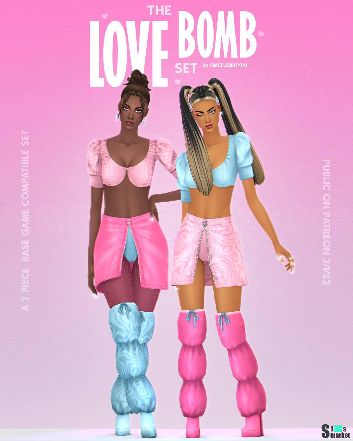 Сет для симочек "The Love Bomb Set" для Симс 4 для Симс 4. Скачать мод
