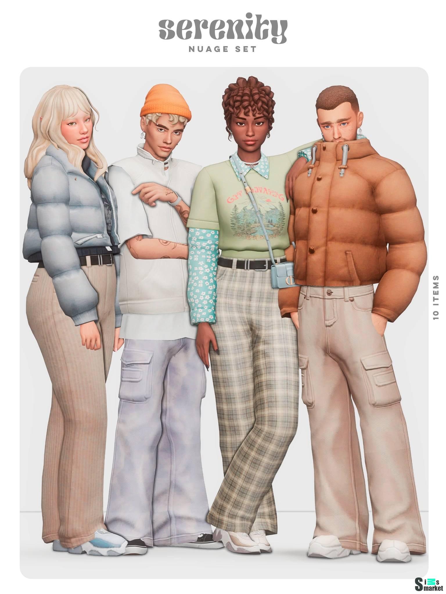 Сет для симов и симочек "Nuage Set" для Симс 4 для Симс 4. Скачать мод