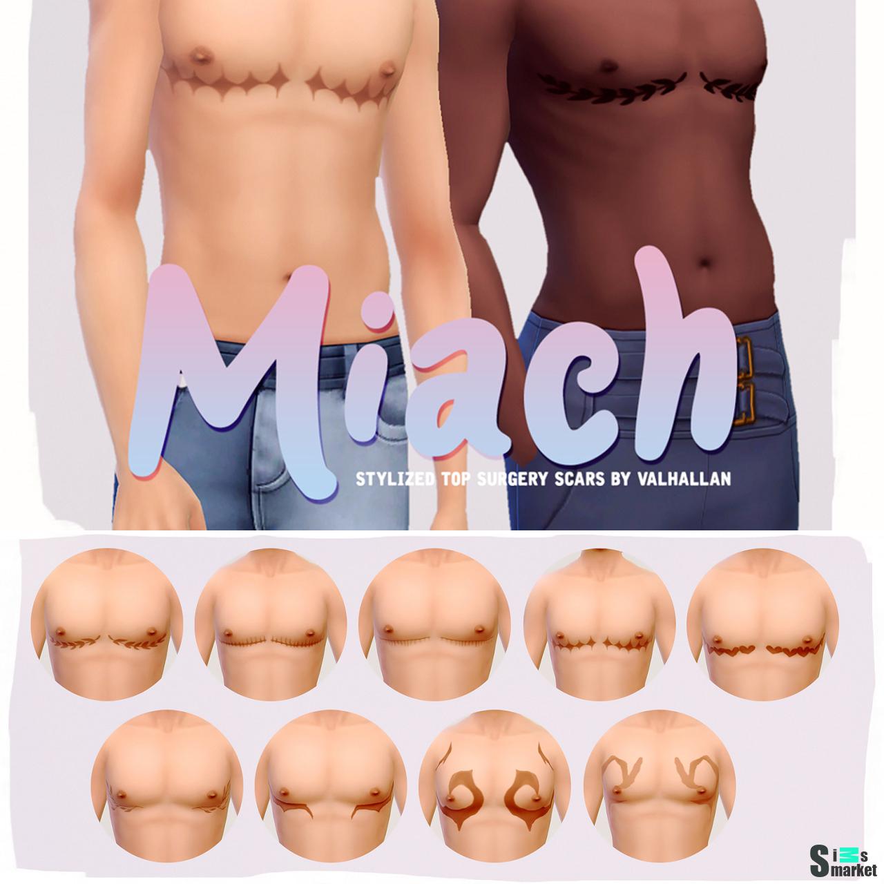 Шрамы "Miach" для Sims 4 для Симс 4. Скачать мод