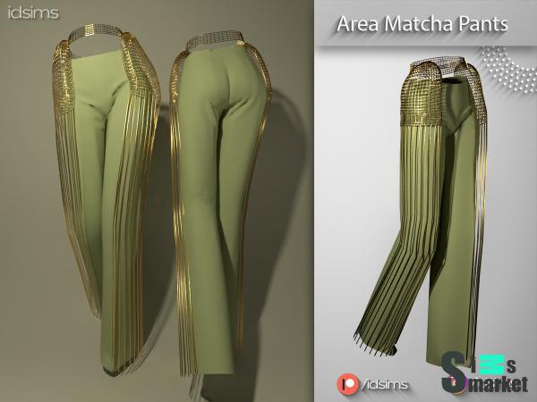 Штаны area matcha by idsims для Симс 4. Скачать мод