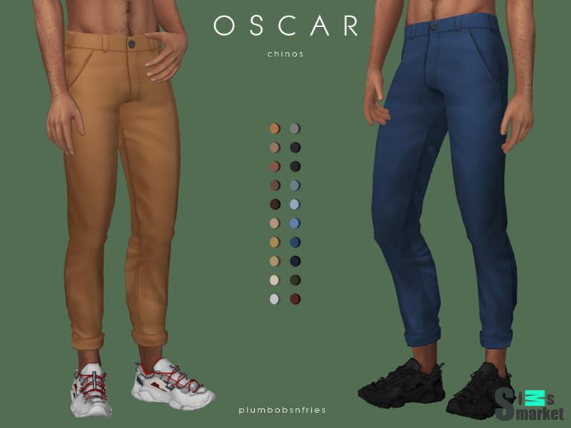 Штаны OSCAR by Plumbobs n Fries для Симс 4. Скачать мод