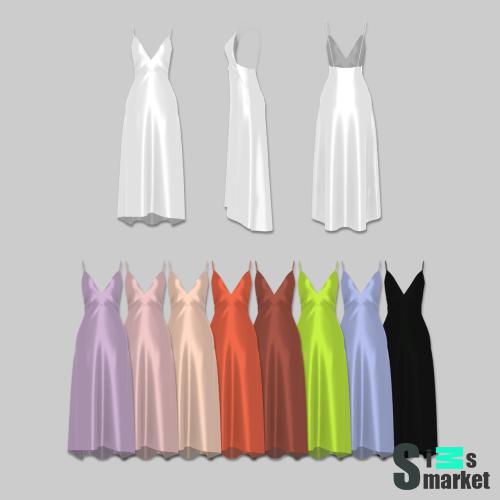 Silk slip dress для Симс 4. Скачать мод