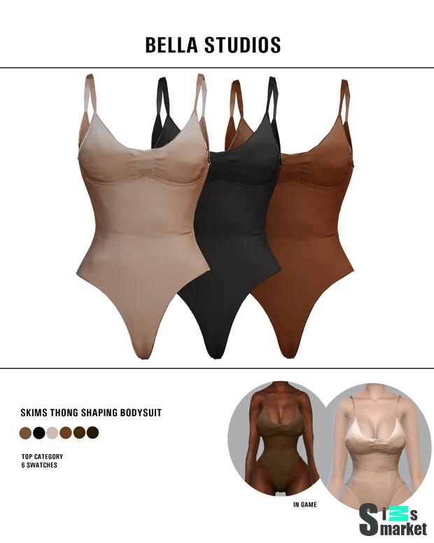 SKIMS THONG SHAPING BODYSUIT для Симс 4. Скачать мод