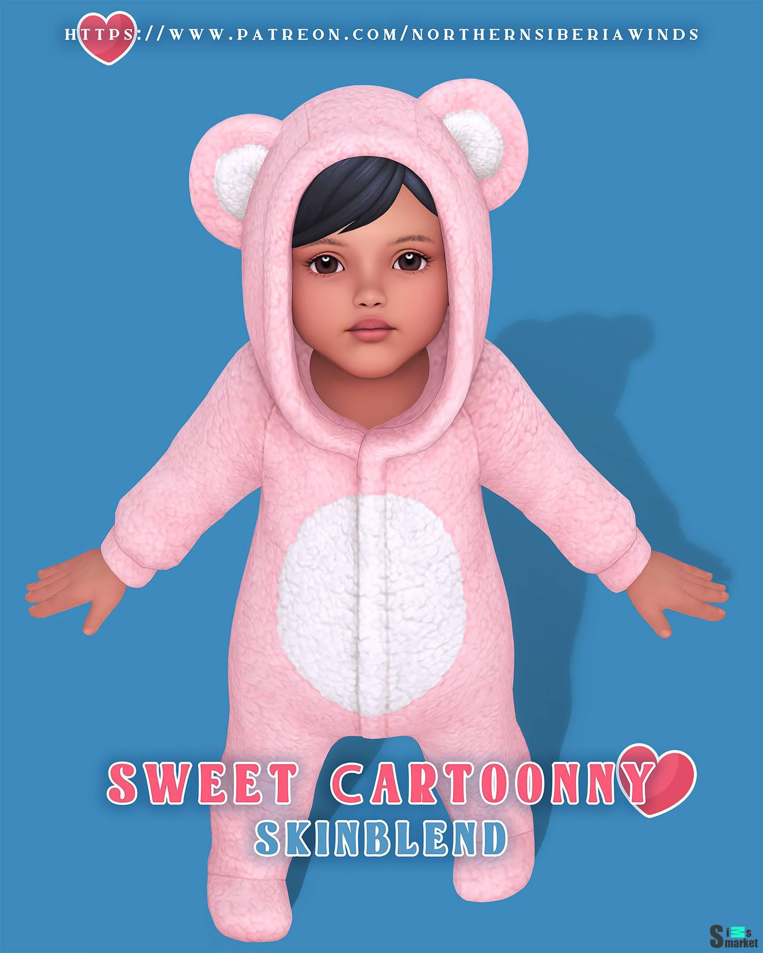 Скинтон для тоддлеров и младенцев "SWEET СARTOONNY SKINBLEND" д для Симс 4. Скачать мод