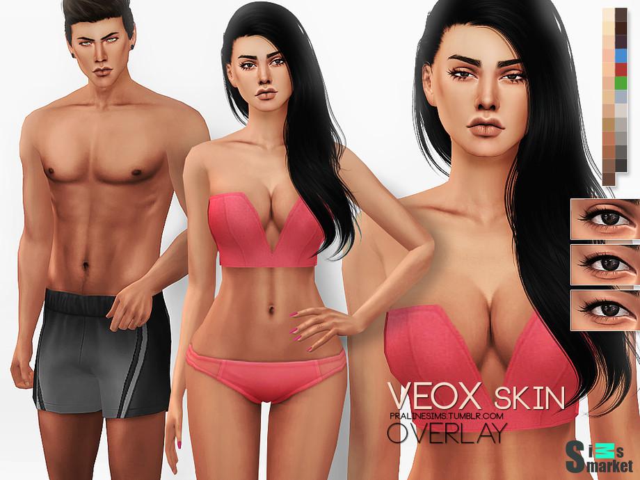 Скинтон "Veox Overlay" от Pralinesims для Симс 4. Скачать мод