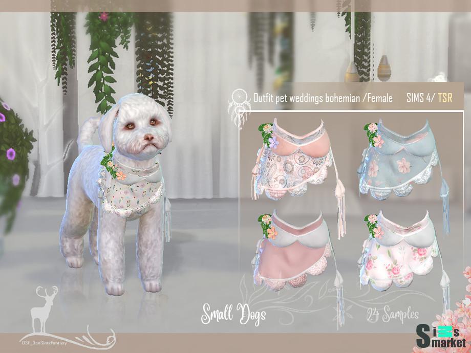 Small Dog Suit / Bohemian Wedding/ Female для Симс 4. Скачать мод