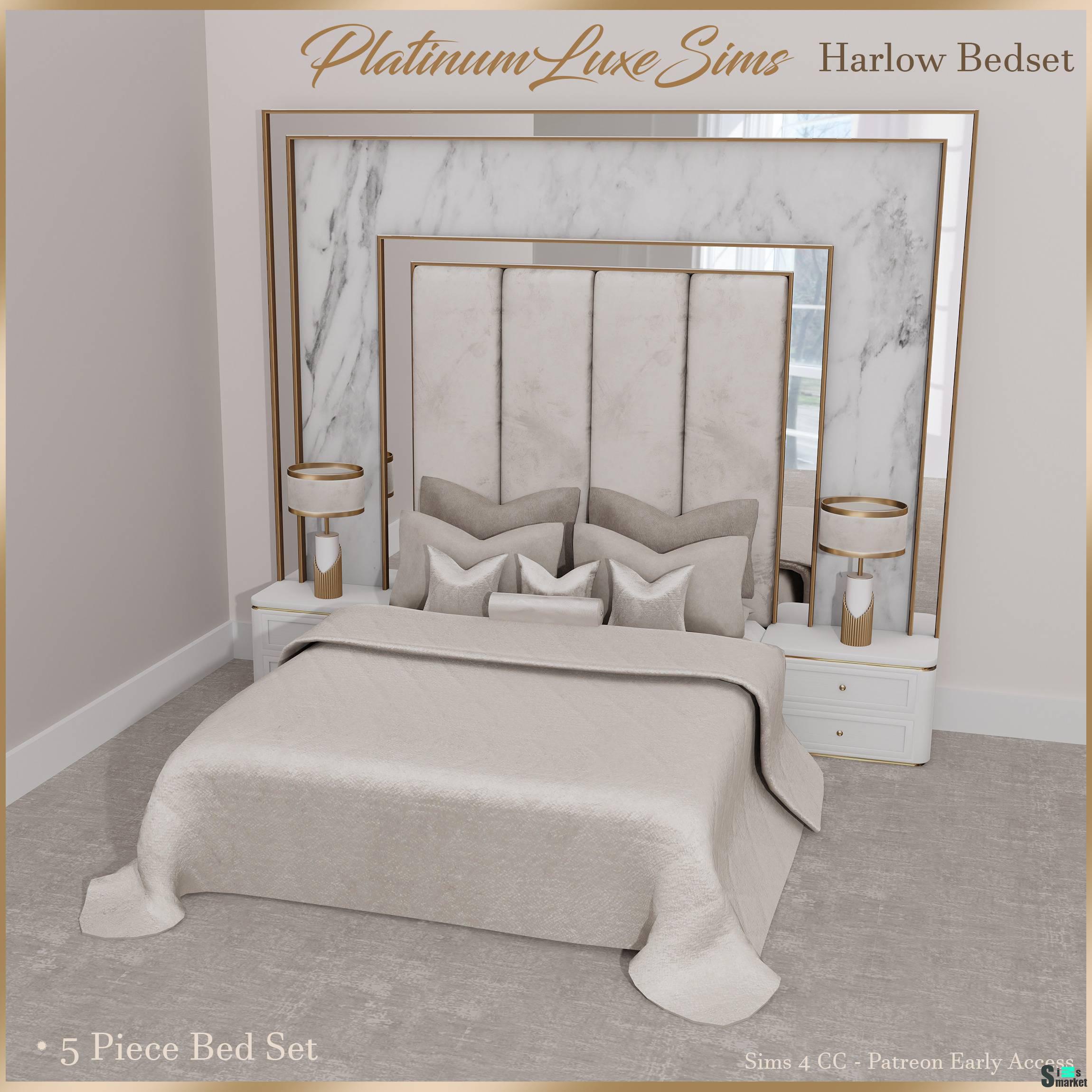 Спальня "Harlow Bedset" для Симс 4 для Симс 4. Скачать мод