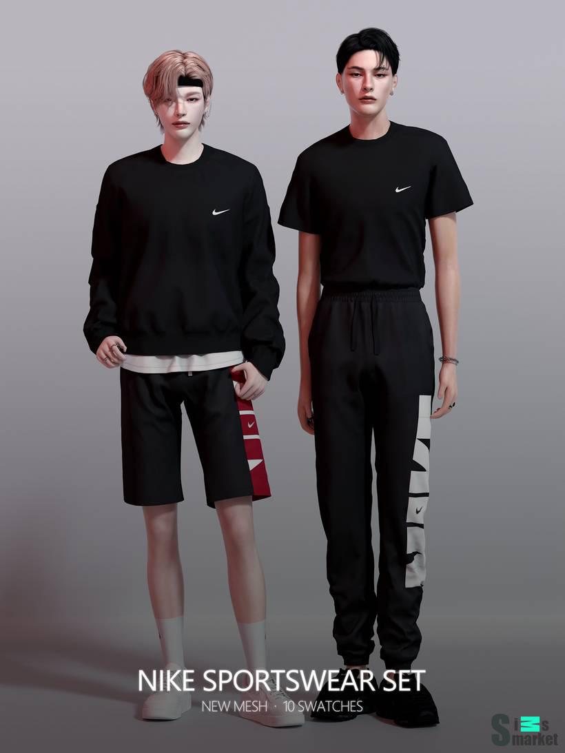 Спортивный комплект одежды для симов "NIKE Sportswear Set" для Сим для Симс 4. Скачать мод