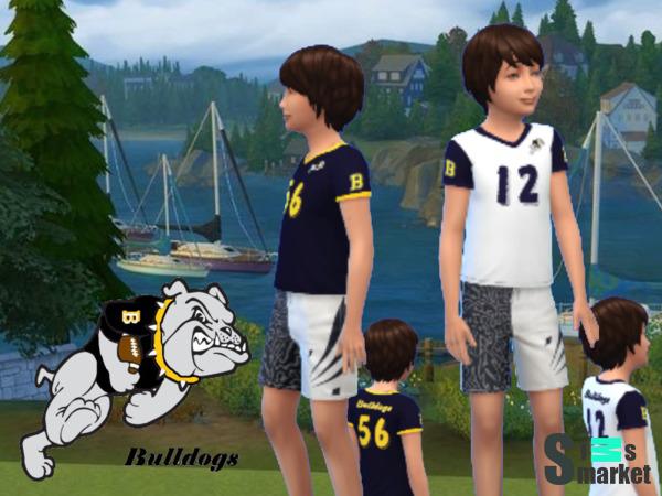 Спортивный костюмчик от RJG811 "Brindleton Bay Bulldogs" для Симс 4. Скачать мод