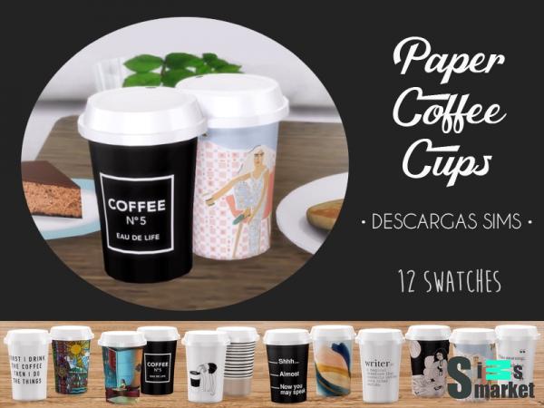 Стаканчики paper by descargassims для Симс 4. Скачать мод
