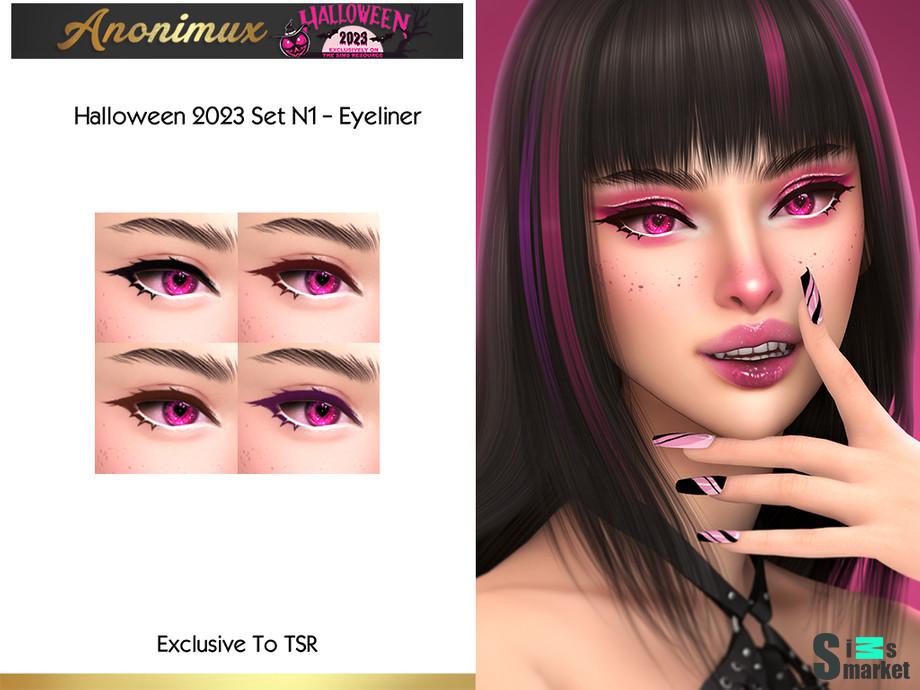 Стрелки "Halloween 2023 Set N1 - Eyeliner"-для Симс 4 для Симс 4. Скачать мод