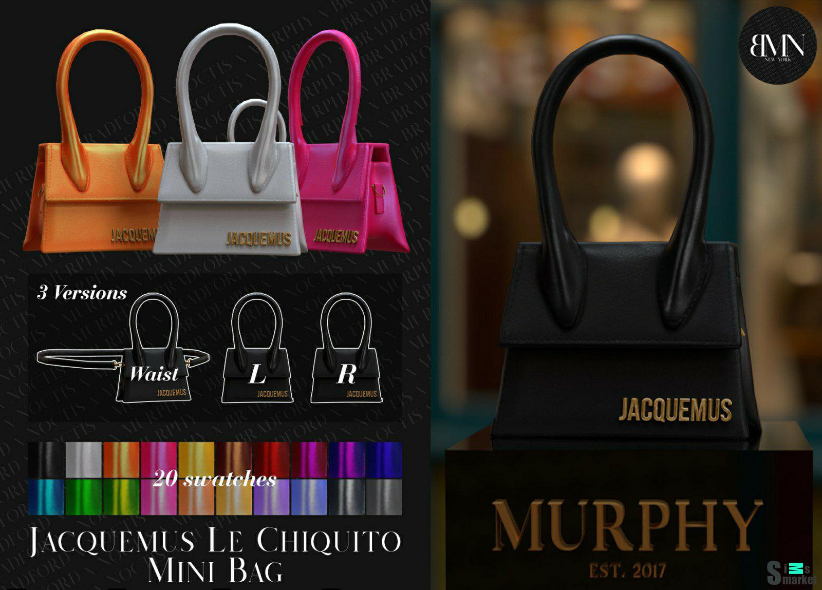 Сумочка "Jacquemus Le Chiquito Mini Bag" для Симс 4. Скачать мод